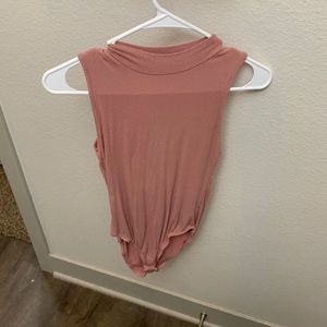 Ribbed Mauve Bodysuit
